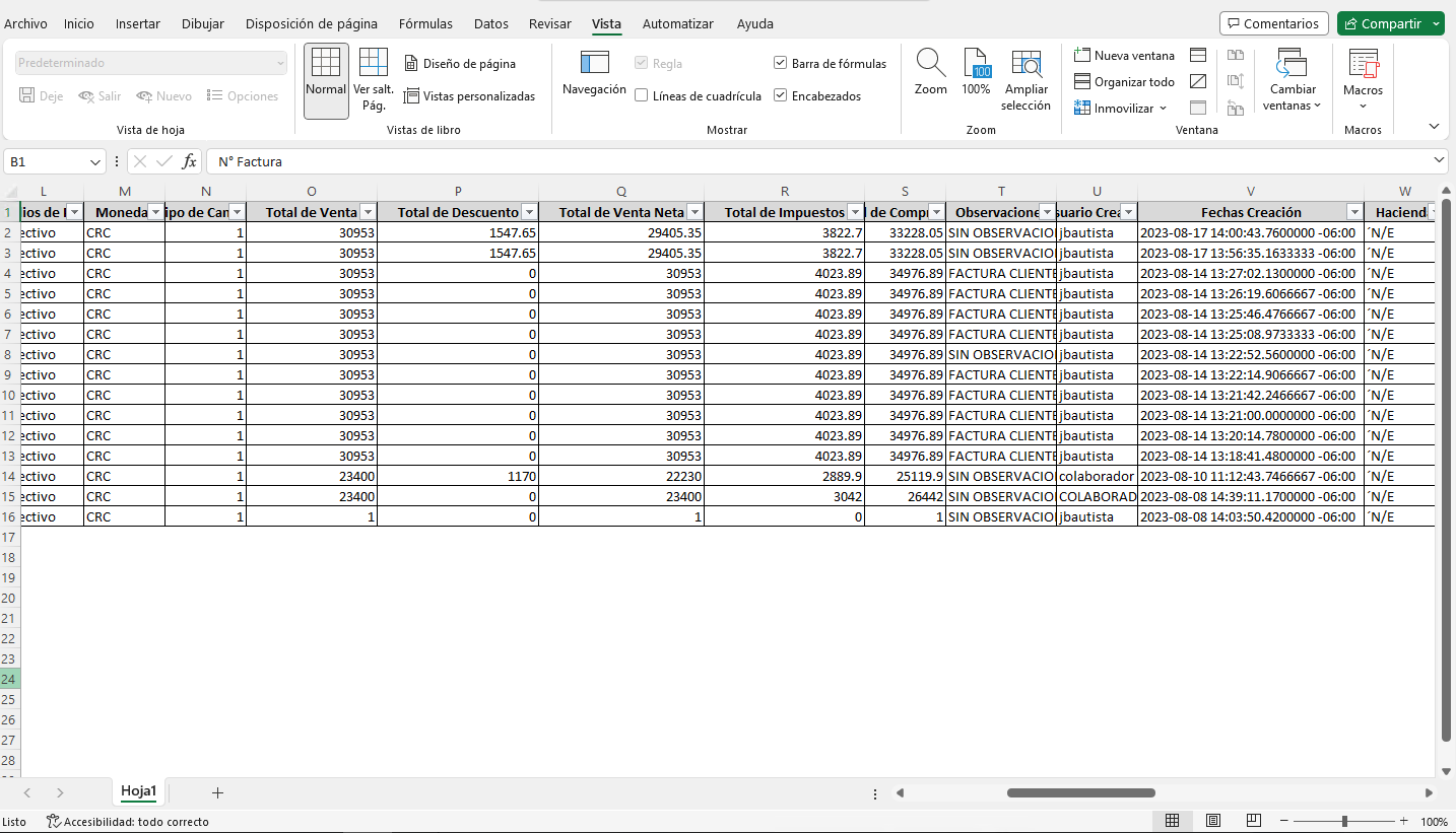 Tabla, Excel
Descripción generada automáticamente